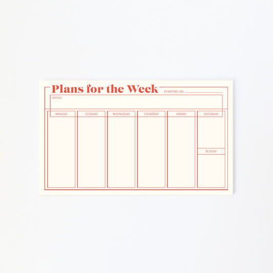 Weekly Planner Notepad - Ponder Paper Co