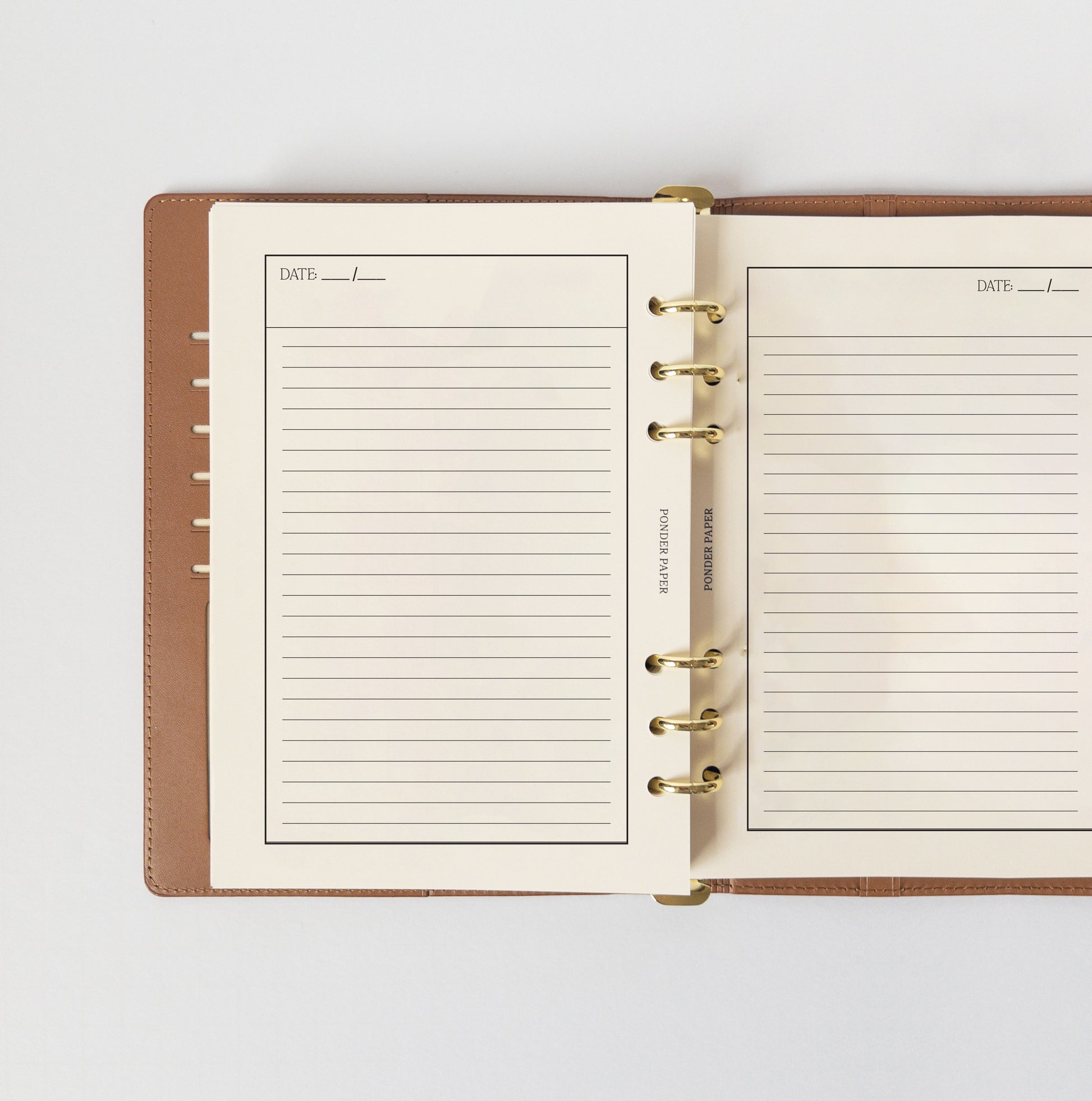 Lined Journal in Sienna Leather Agenda - Ponder Paper Co
