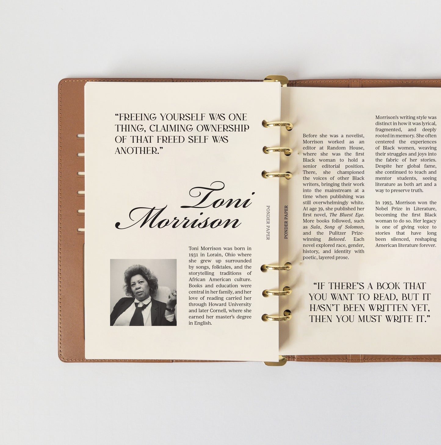 Lined Journal in Sienna Leather Agenda - Ponder Paper Co