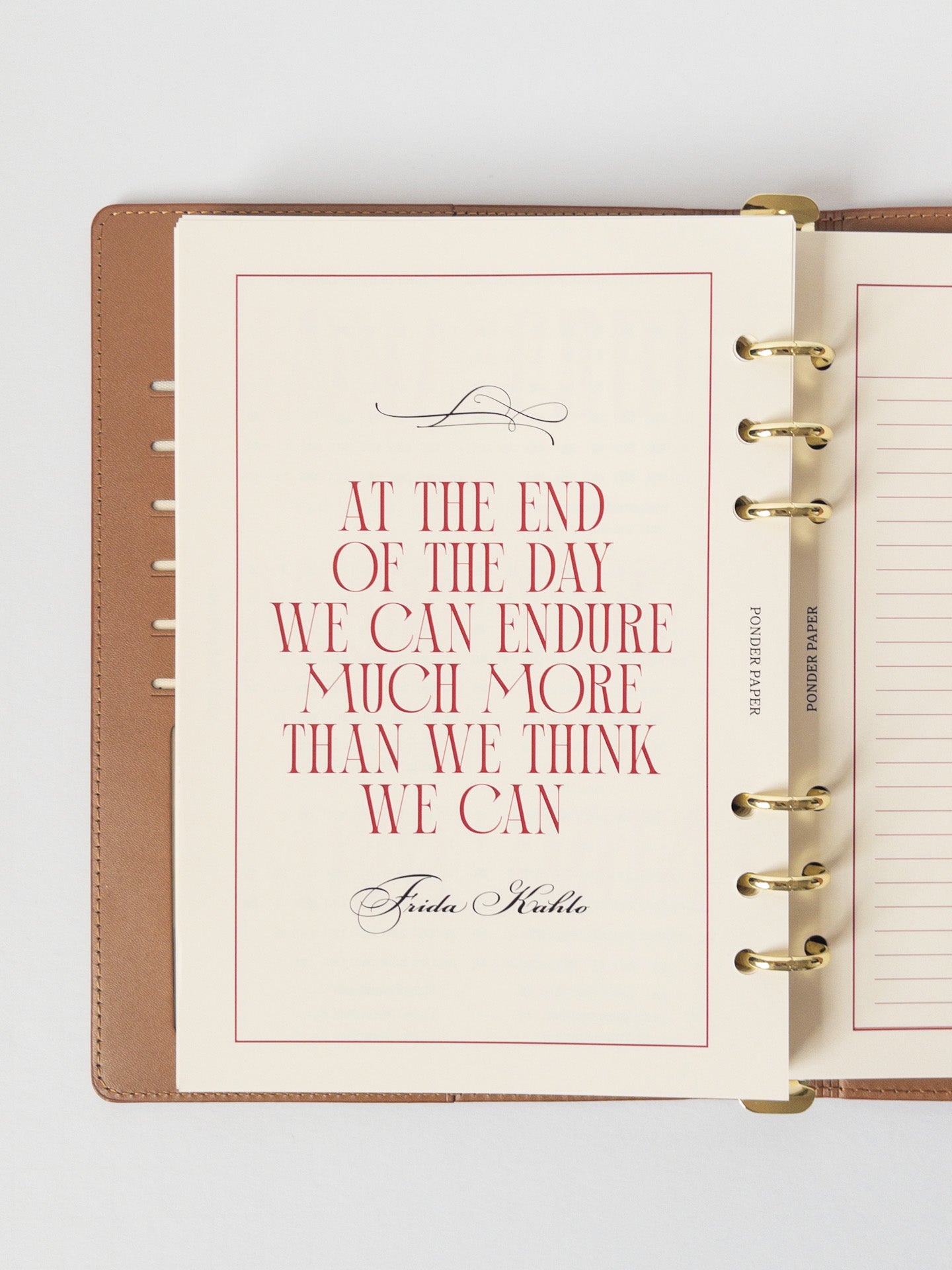 Page in Ponder Planner of a Frida Kahlo Quote