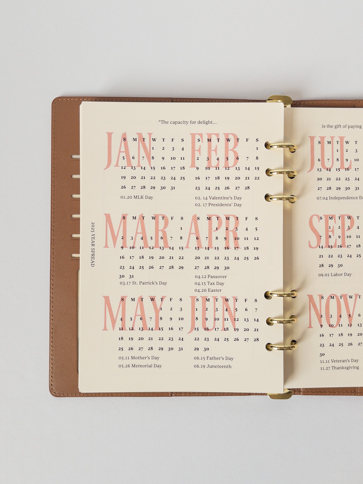 Year Calendar in Ponder Planner