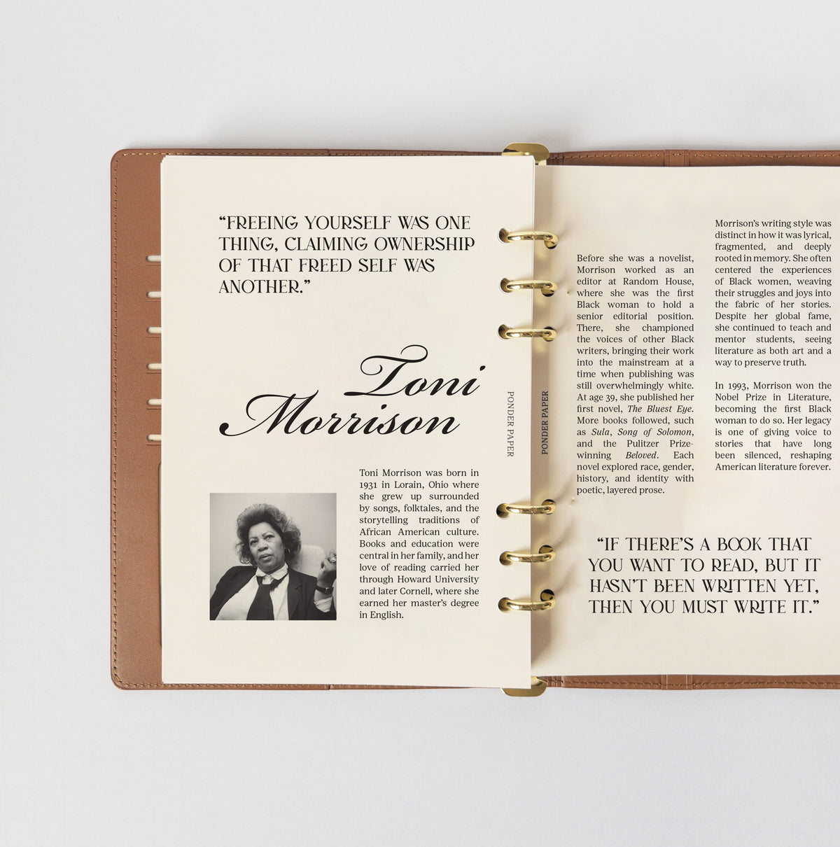 Lined Journal in Sienna Leather Agenda - Ponder Paper Co