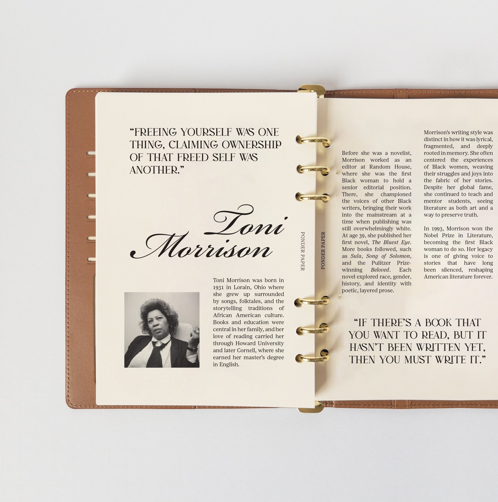 Lined Journal in Sienna Leather Agenda - Ponder Paper Co